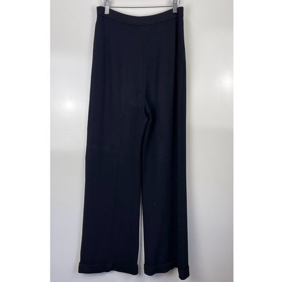 St. John Collection Santana Knit Pleated Wide Leg Pants High Rise Women's Size 8 - Picture 2 of 7